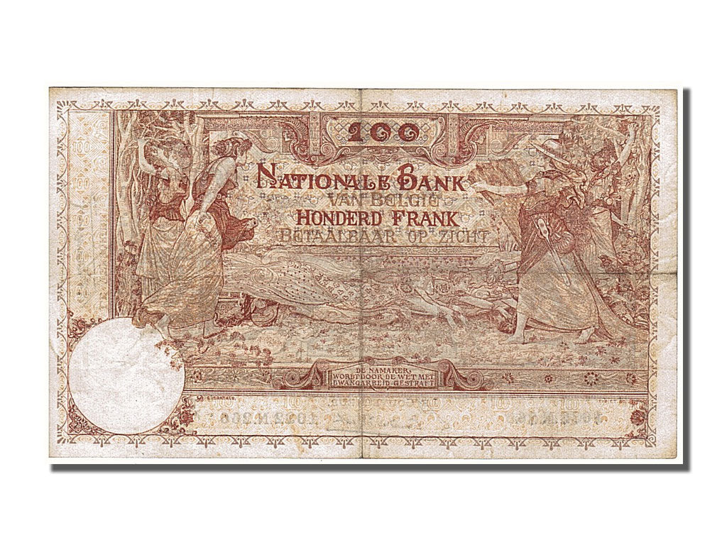Banknot, Belgia, 100 Francs, 1920, 1920-06-21, EF(40-45)