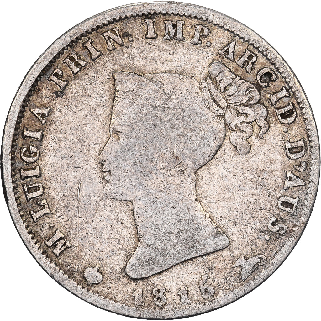 Duchy of Parma and Piacenza, Maria Luigia, 10 Soldi, 1815, Milan, Zilver, ZG+