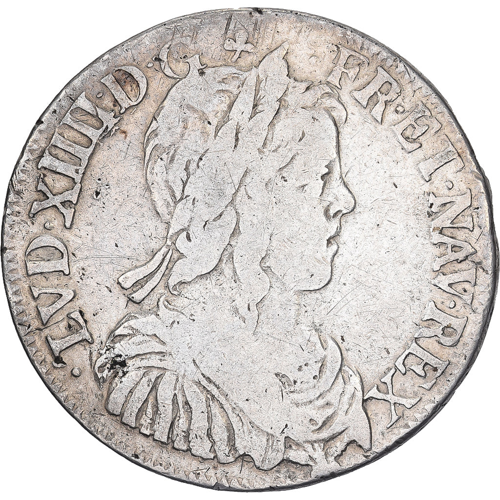 Frankreich, Louis XIV, 1/2 Écu à la mèche longue, 1650, Montpellier, Silber