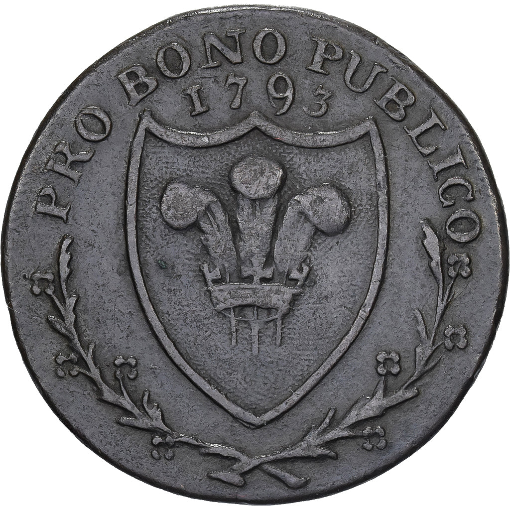 United Kingdom, South Wales, Farthing, 1793, Copper, EF(40-45)