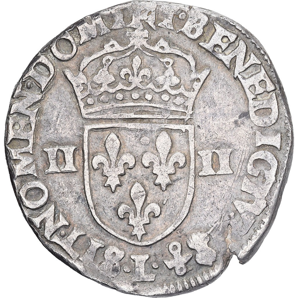 Francja, Henri III, 1/4 Ecu, 1583, Bayonne, Srebro, EF(40-45)