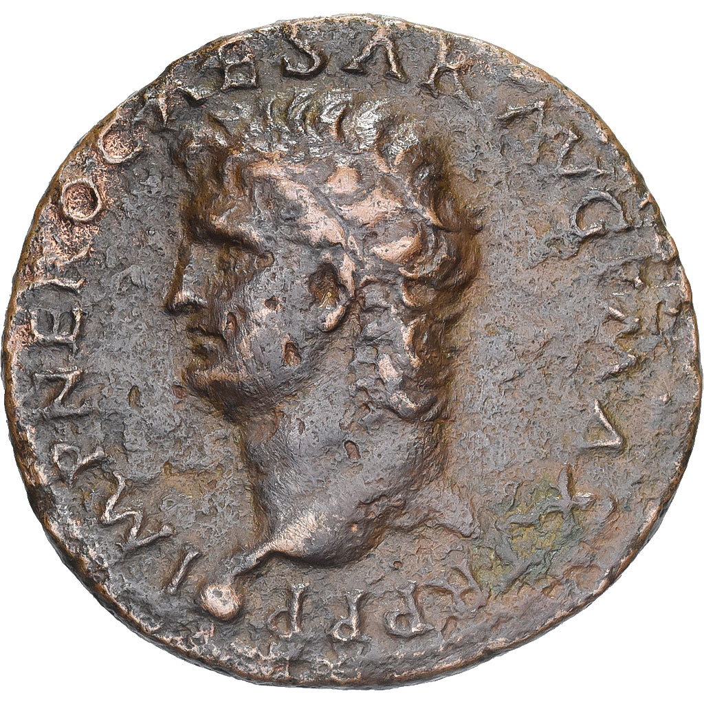 Nero, As, 62-68, Lugdunum, Bronze, EF(40-45), RIC:544