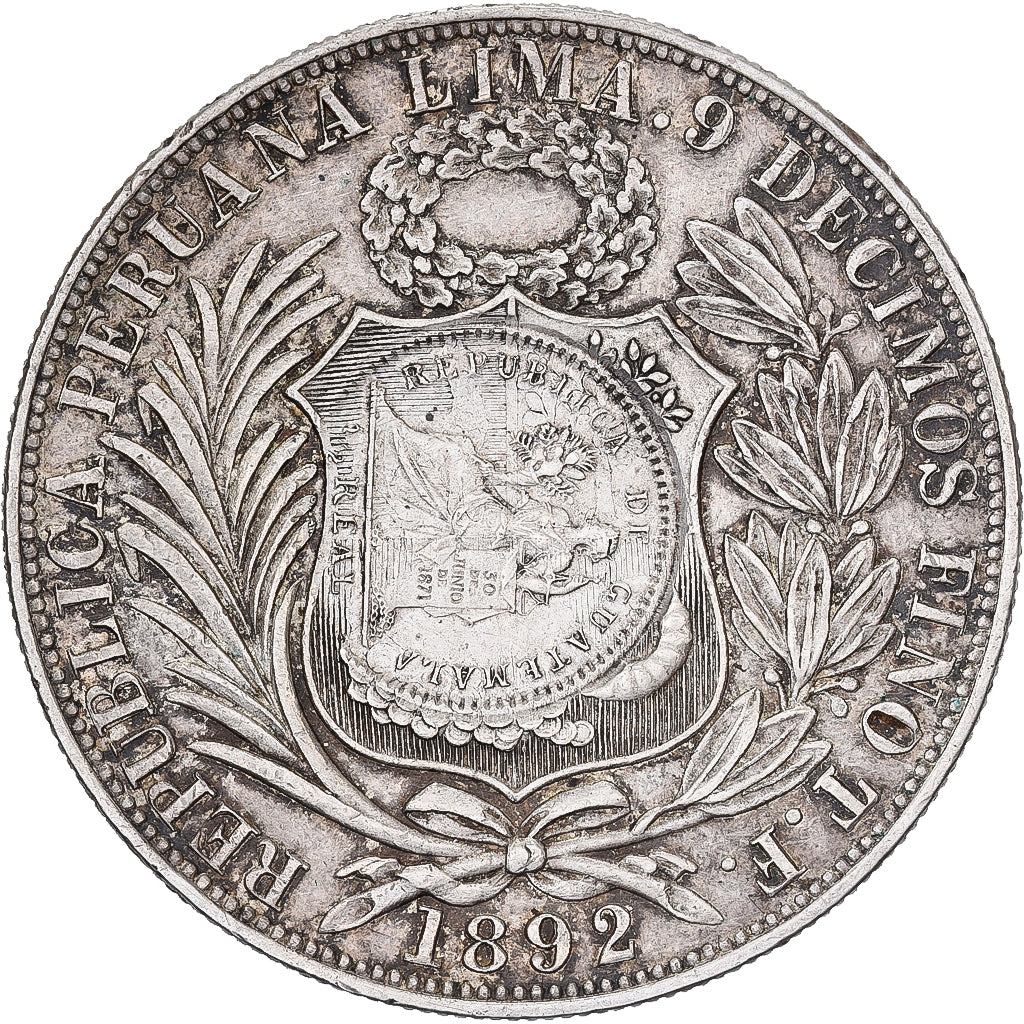 Guatemala, 1/2 Réal, 1894, Contremarque, Argent, TTB+