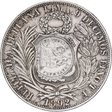 Guatemala, 1/2 Réal, 1894, Contremarque, Argent, TTB+