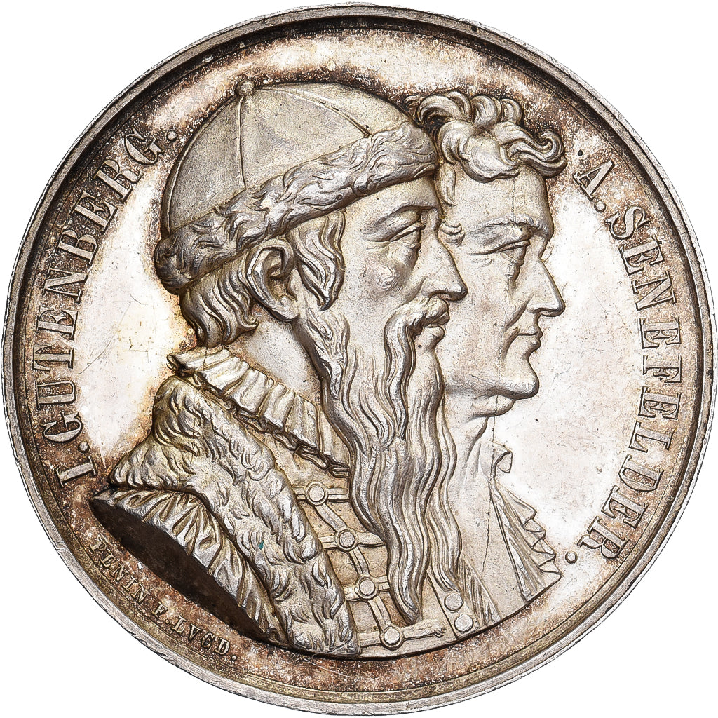 Francia, zeton, Société des Imprimeurs de Lyon, 1840, Plata, EBC+