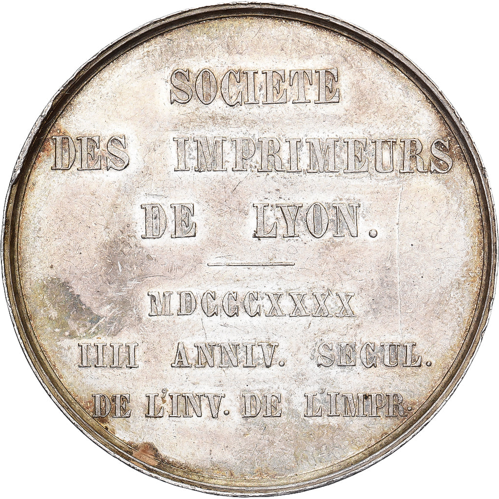 Francia, zeton, Société des Imprimeurs de Lyon, 1840, Plata, EBC+
