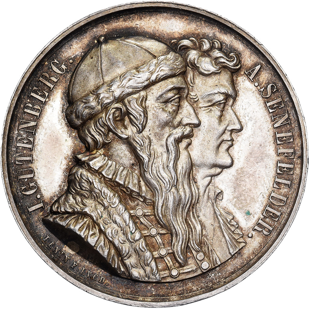 France, Jeton, Société des Imprimeurs de Lyon, 1840, Argent, SUP+