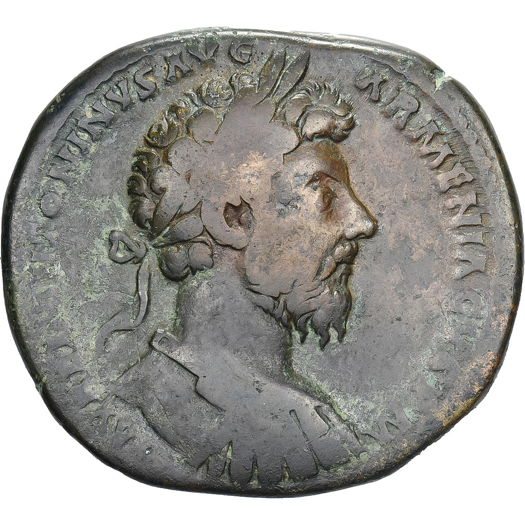 Marcus Aurelius, Sesterzio, 164-165, Rome, Bronzo, MB+, RIC:908