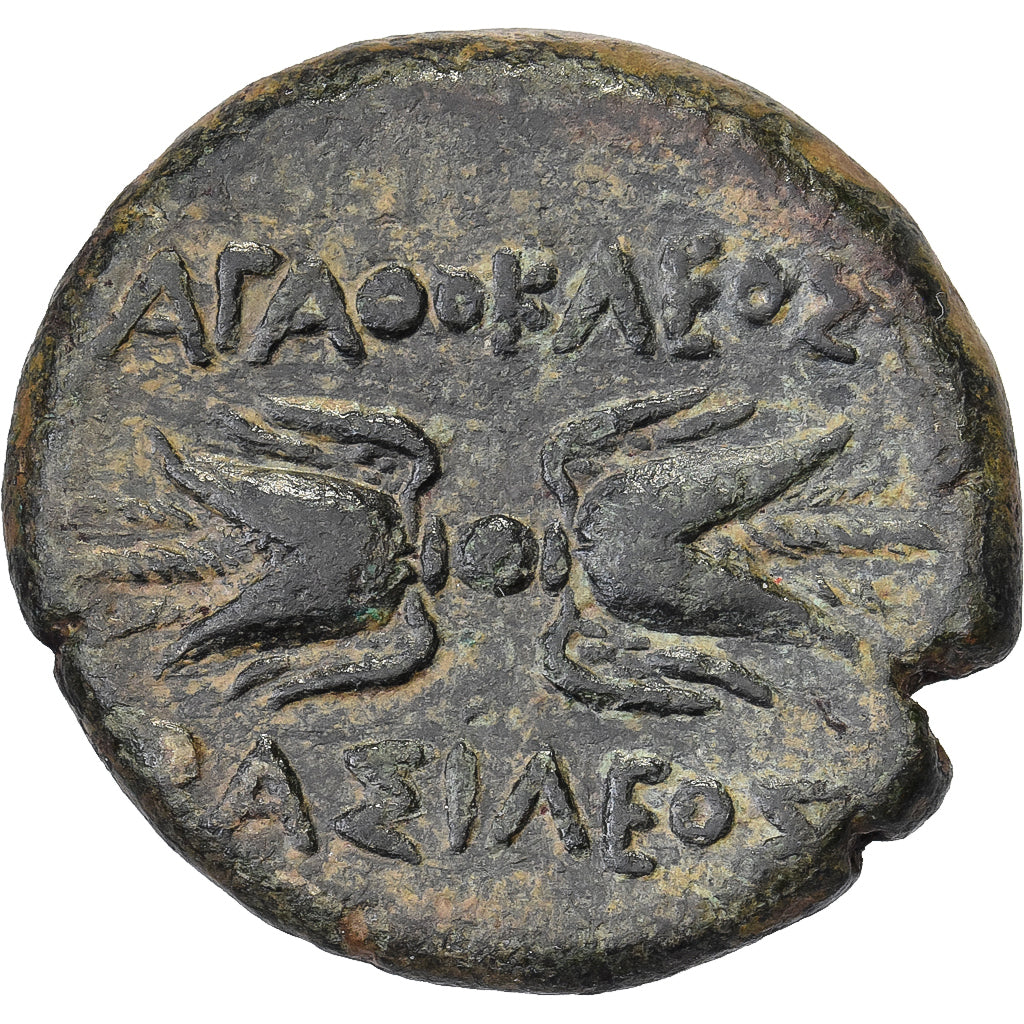 Sicily, Agatocle, Æ Unit, 304-289 BC, Syracuse, Bronzo, BB+, HGC:2-1537