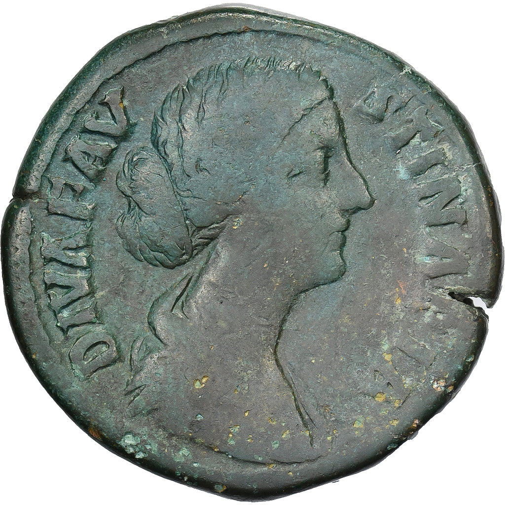 Diva Faustina II, Sestertius, 176-180, Rome, Bronze, VF(20-25), RIC:1715