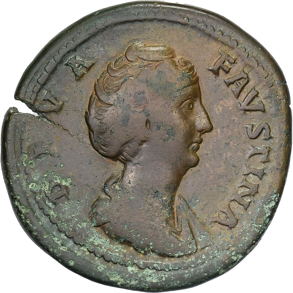 Diva Faustina I, Sesterz, 141, Rome, Bronze, S, RIC:1105a
