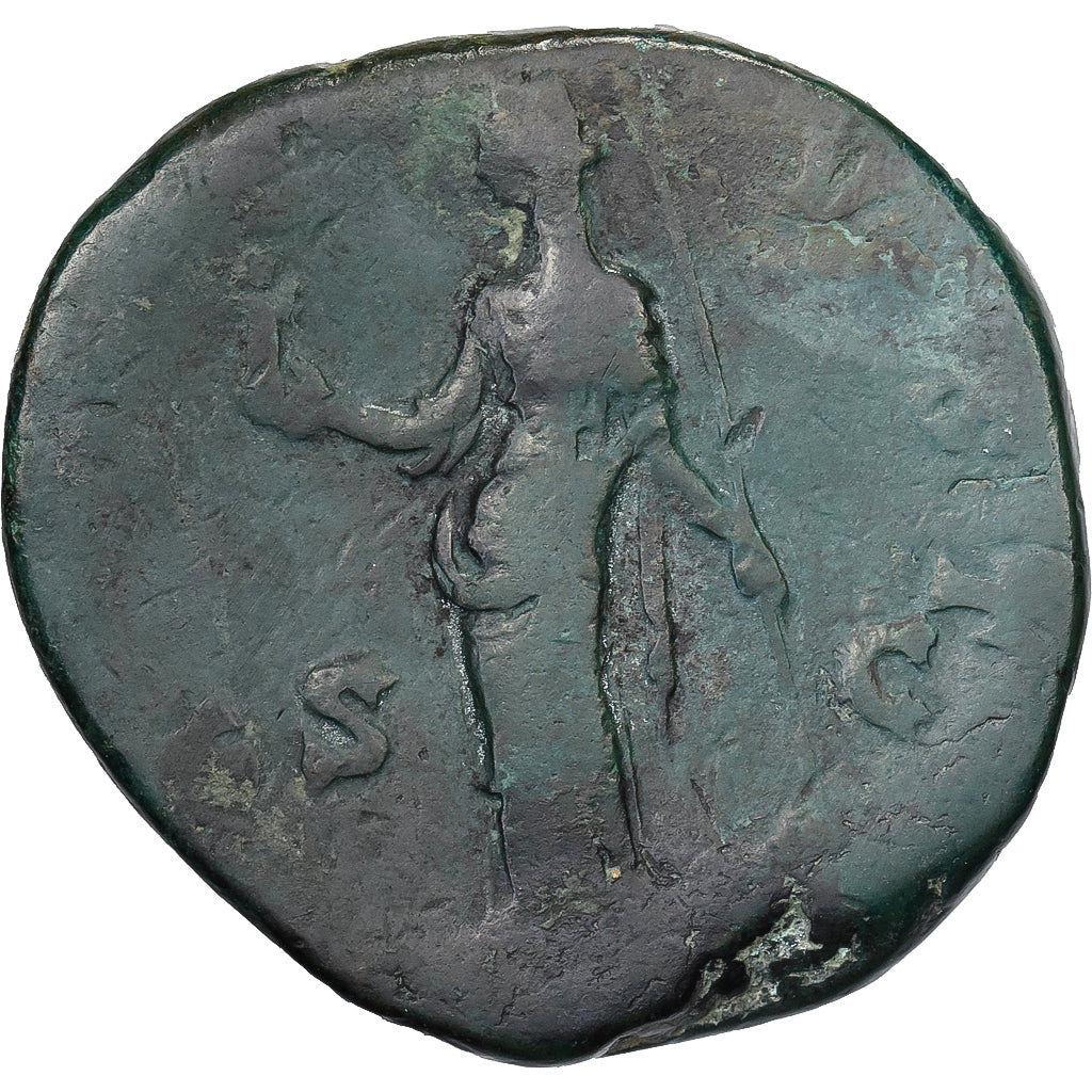 Diva Faustina I, Sestertius, 141, Rome, Bronze, VF(20-25), RIC:1124