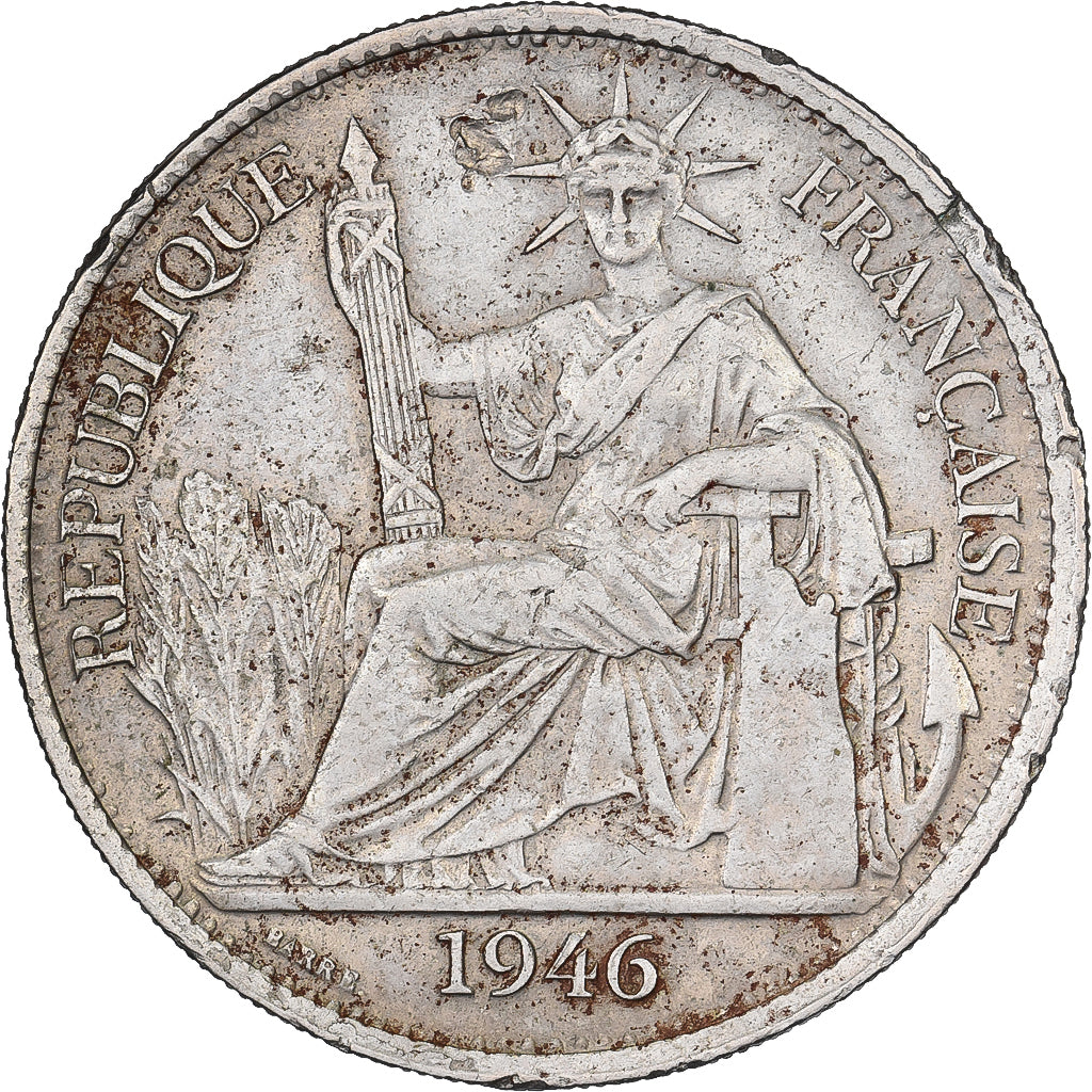 Indocia Francese, 50 Cents, 1946, Paris, Rame-nichel, SPL-