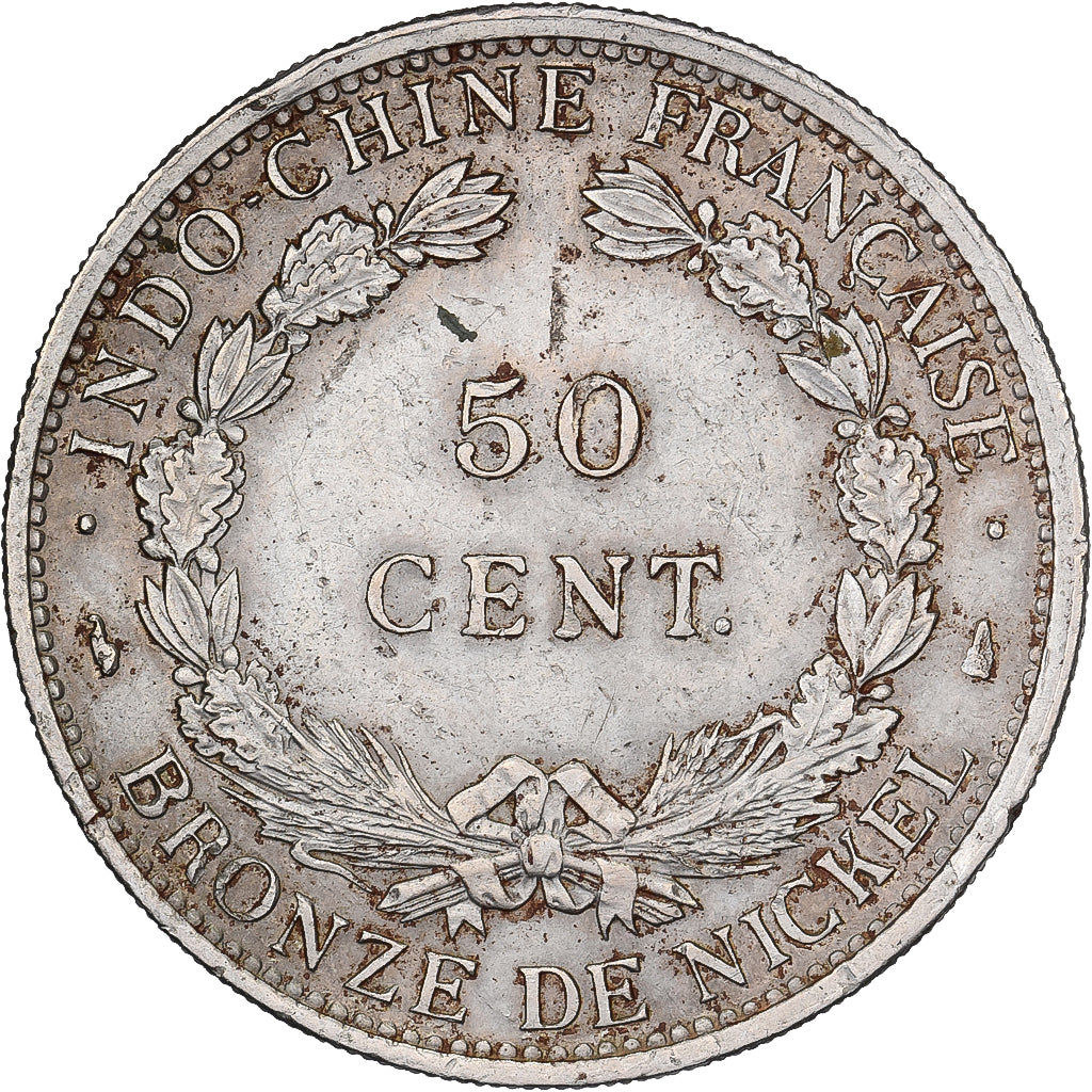 Indocia Francese, 50 Cents, 1946, Paris, Rame-nichel, SPL-