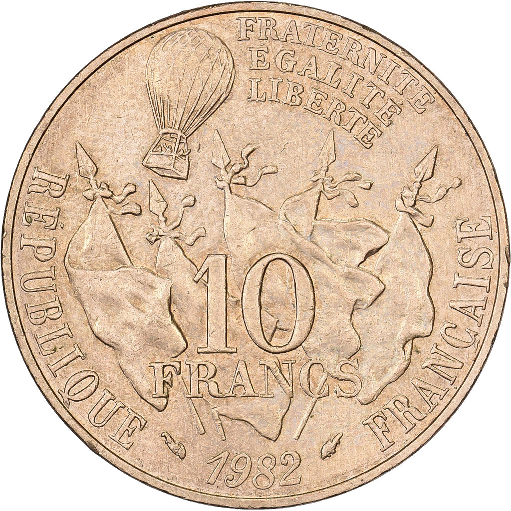 Francia, 10 Francs, Gambetta, 1982, MDP, Nichel-bronzo, SPL, KM:950