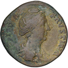 Diva Faustina I, Sesterzio, 141, Rome, Bronzo, MB+, RIC:1105