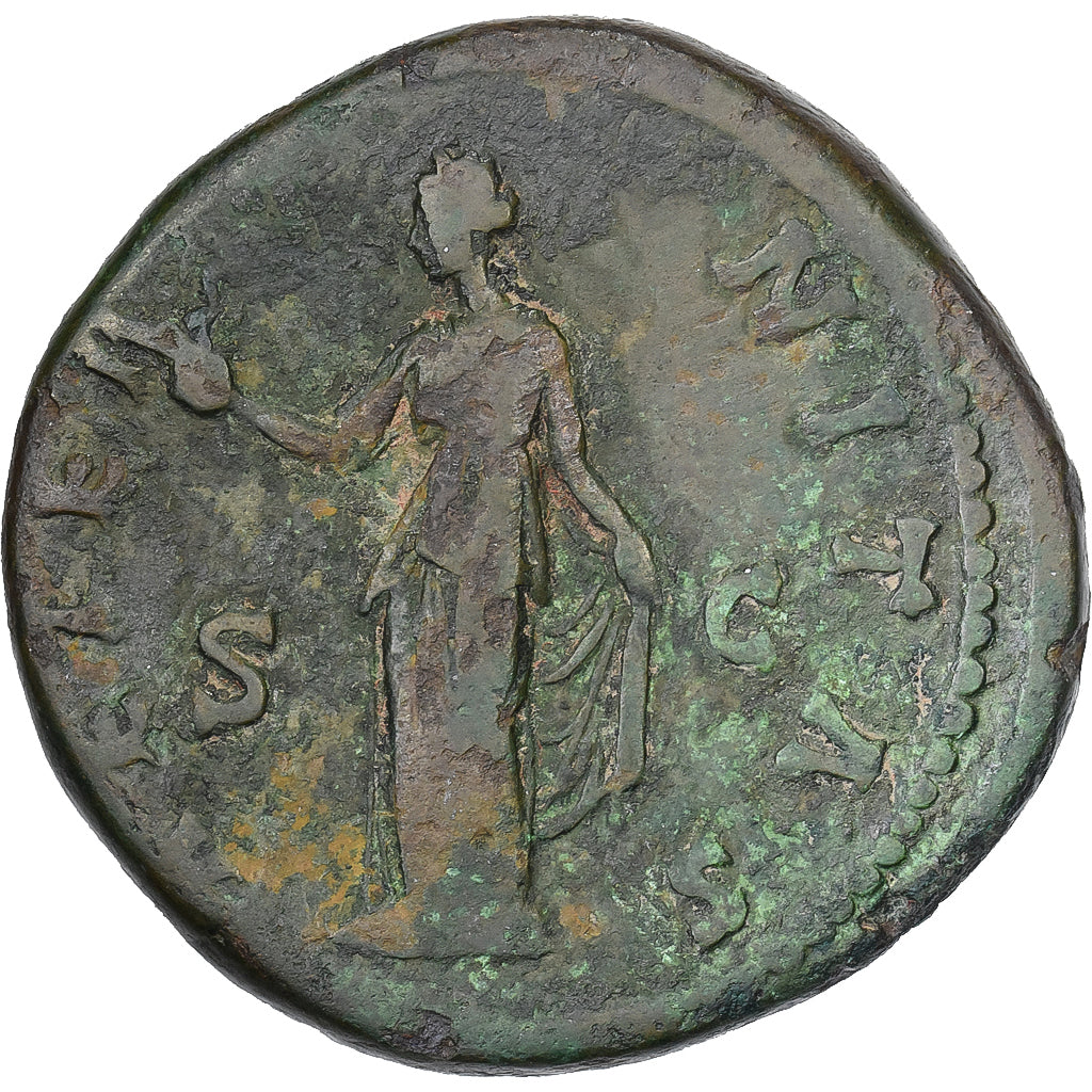 Diva Faustina I, Sestertius, 141, Rome, Bronze, VF(30-35), RIC:1105