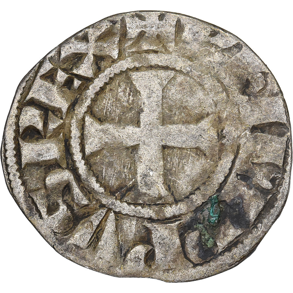 France, Philip II, Denier Tournois, 1180-1223, Saint-Martin de Tours, Billon
