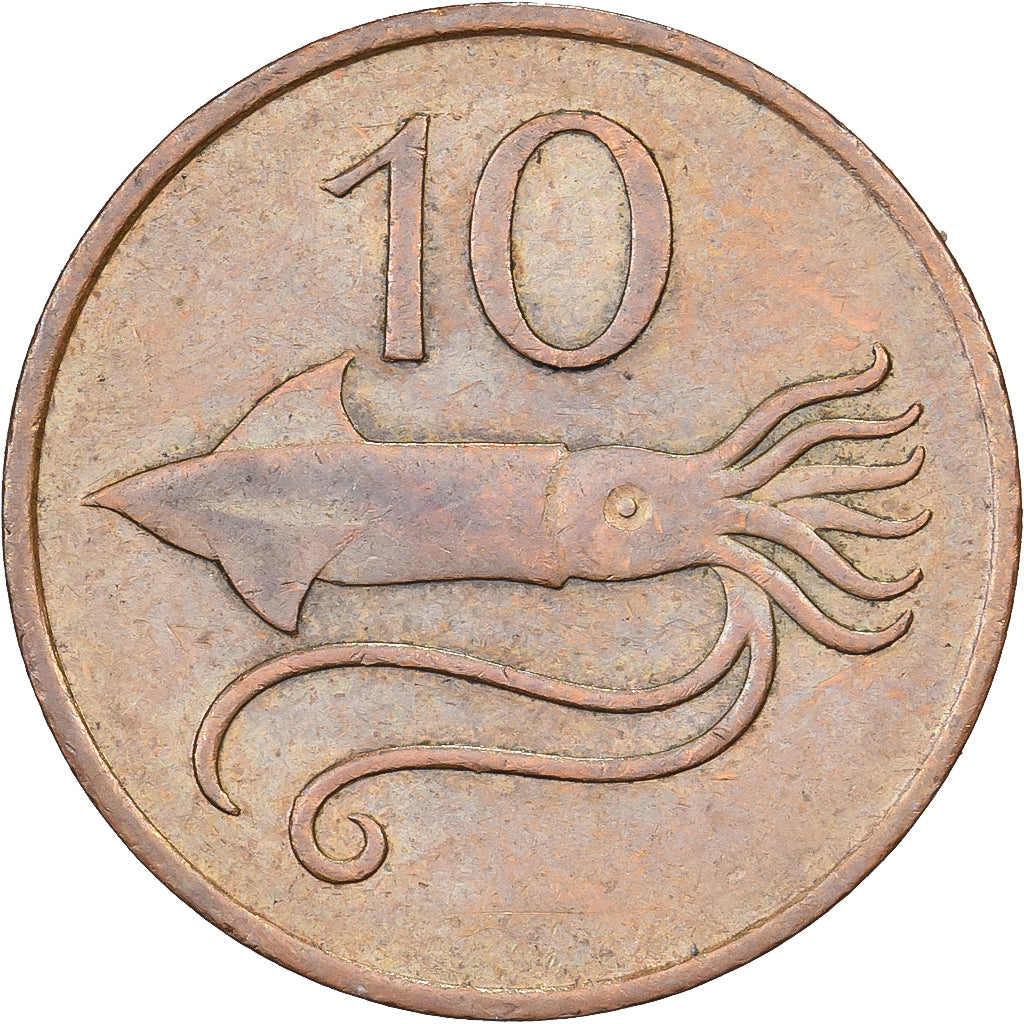IJsland, 10 Aurar, 1981, Bronzen, ZF