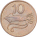 IJsland, 10 Aurar, 1981, Bronzen, ZF