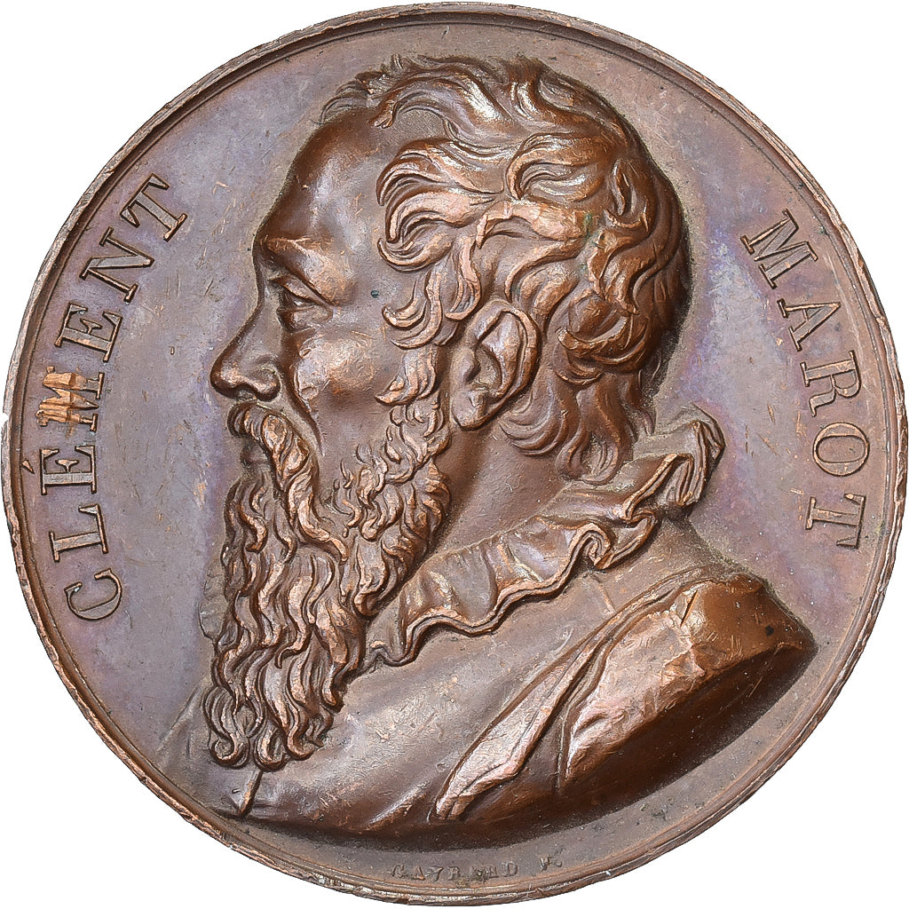 France, Medal, Clément Marot, Galerie Métallique, 1818, Bronze, Gayrard