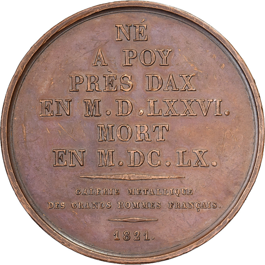 França, medalha, Vincent De Paul, Galerie Métallique, 1821, Bronze, Gatteaux