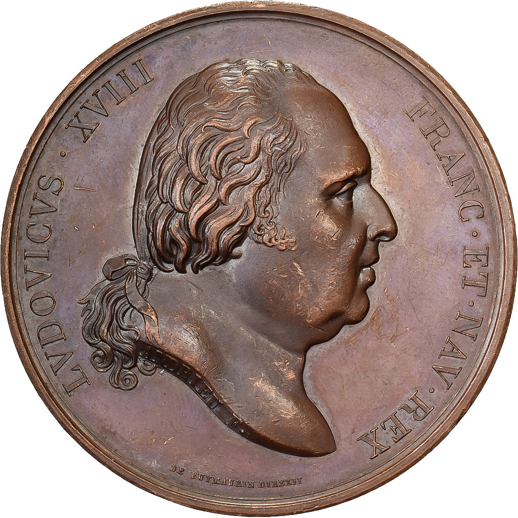 Frankrijk, Medaille, Louis XVIII, Monument au Duc de Berry à Versailles, 1824