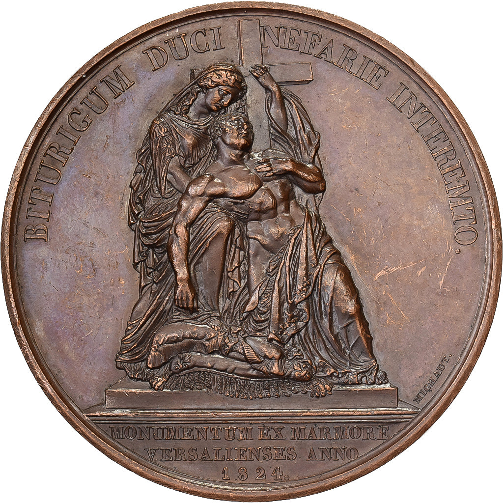 Frankrijk, Medaille, Louis XVIII, Monument au Duc de Berry à Versailles, 1824