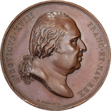 Francia, medaglia, Louis XVIII, Restauration du Musée du Louvre, 1817, Bronzo