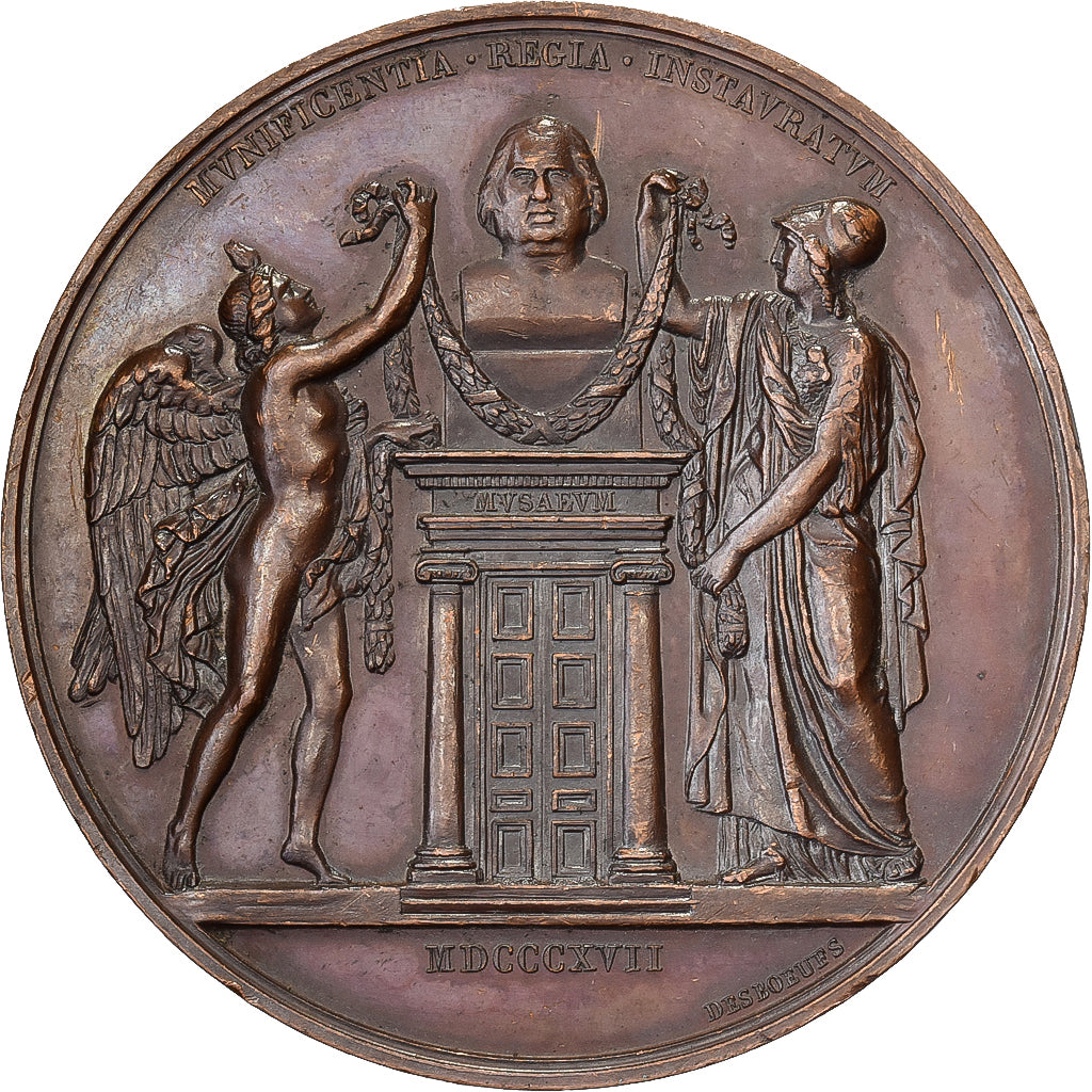Frankrijk, Medaille, Louis XVIII, Restauration du Musée du Louvre, 1817