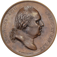 Frankreich, Medaille, Louis XVIII, Creusement des Canaux, 1822, Bronze, Andrieu