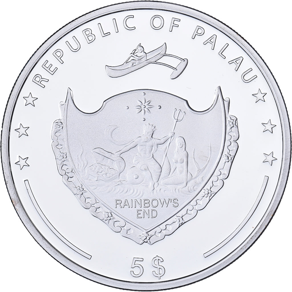 Palau, 5 Dollars, Rolls-Royce Silver Ghost, 125 Years of Automobile, 2011