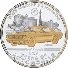 Palau, 5 Dollars, Ford Mustang, 125 Years of Automobile, 2012, Proof, Silver