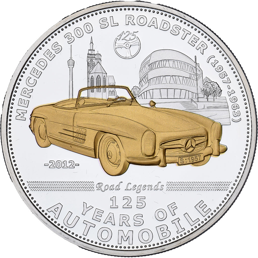 Palau, 5 Dollars, Mercedes 300 SL Roadster, 125 Years of Automobile, 2012
