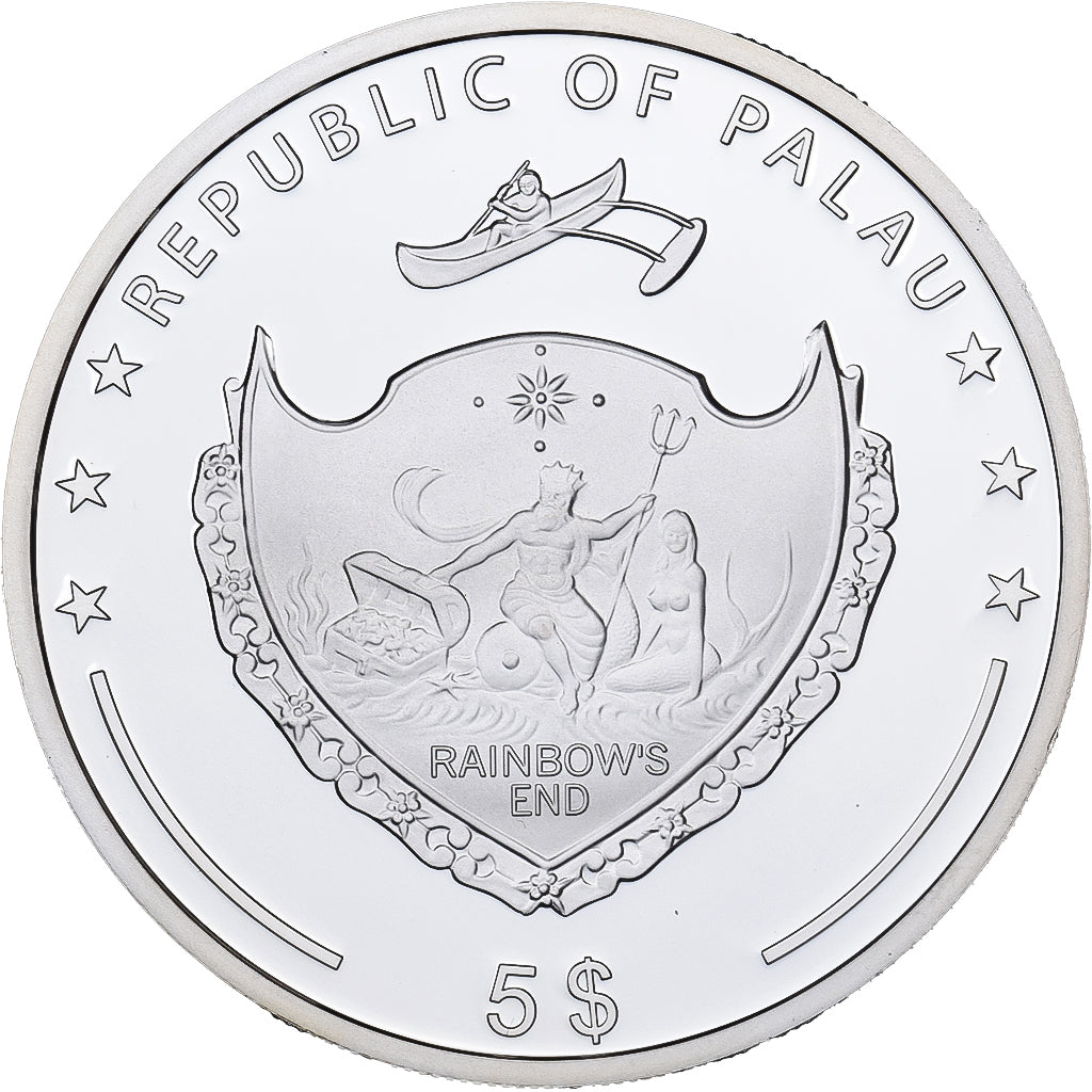 Palau, 5 Dollars, Mercedes 300 SL Roadster, 125 Years of Automobile, 2012