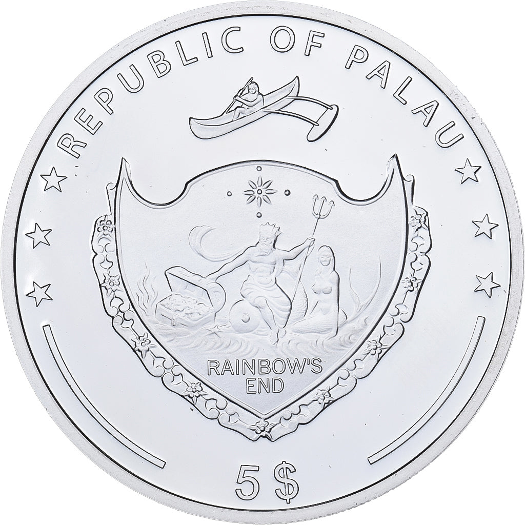 Palau, 5 Dollars, Ferrari 250 GTO, 125 Years of Automobile, 2012, Proof, Zilver