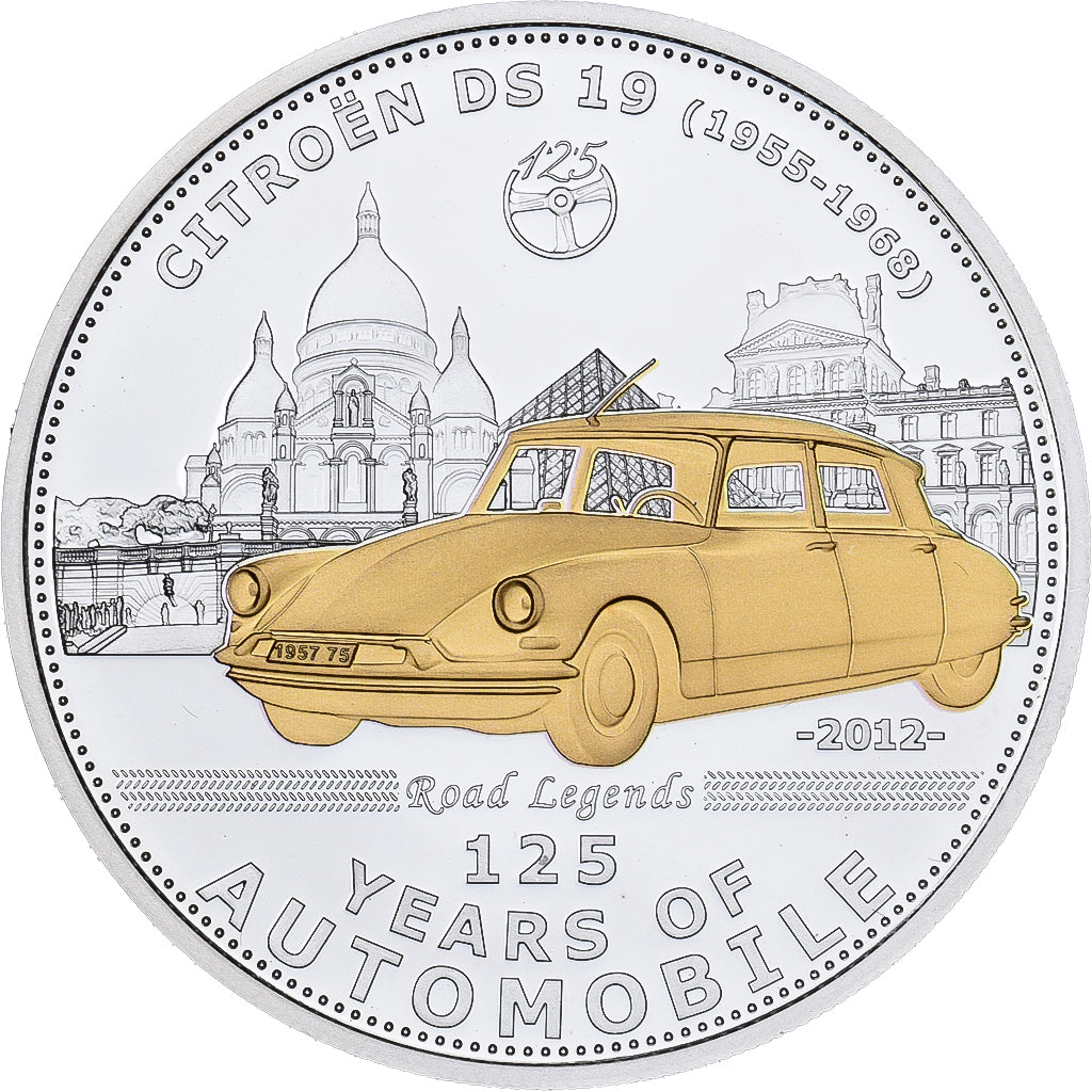 Palau, 5 Dollars, Citroën DS 19, 125 Years of Automobile, 2012, PP, Silber