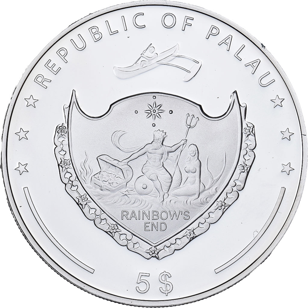 Palau, 5 Dollars, Citroën DS 19, 125 Years of Automobile, 2012, PP, Silber