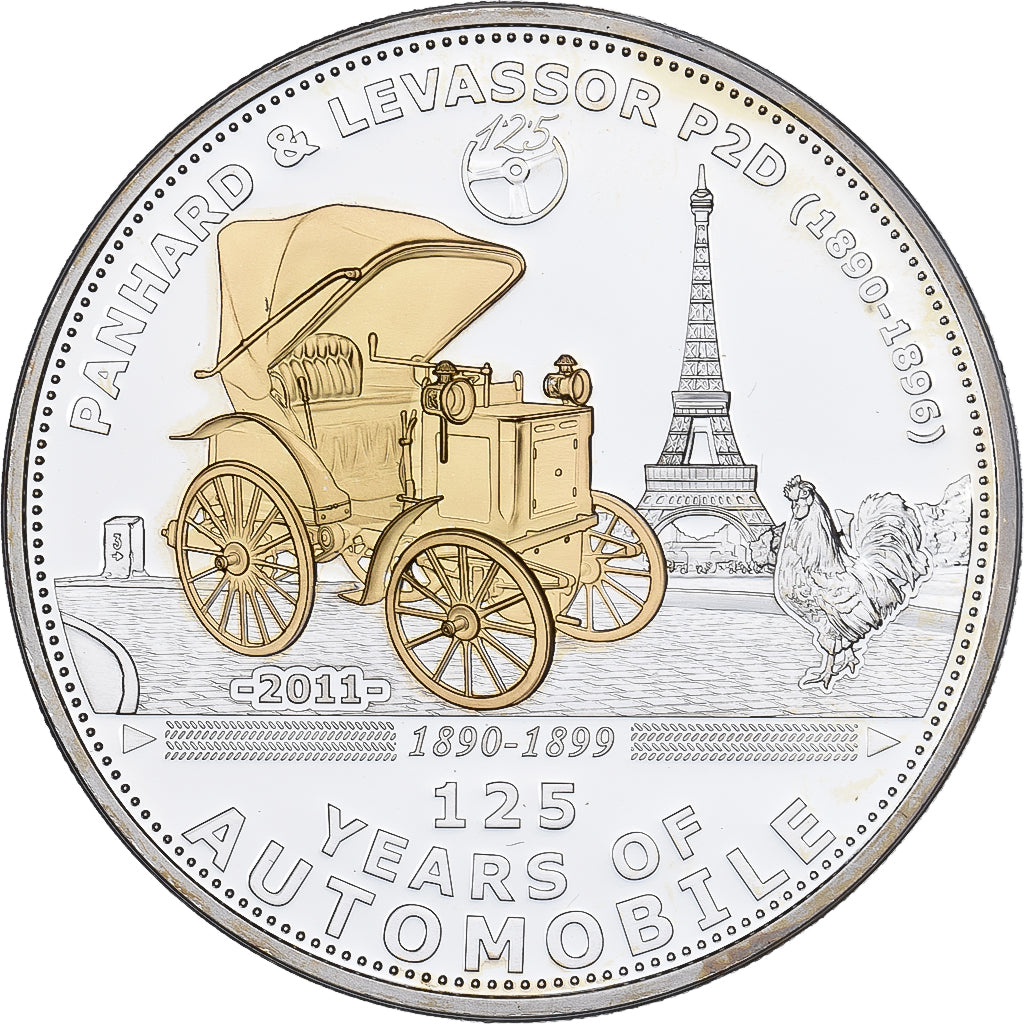 Palau, 5 Dollars, Panhard & Levassor P2D, 125 Years of Automobile, 2011, Proof