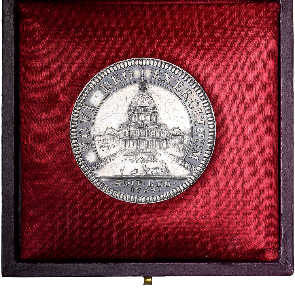 Francia, ficha, Louis XIV, Bâtiments du Roi, 1707, Argento, Restrike, FDC