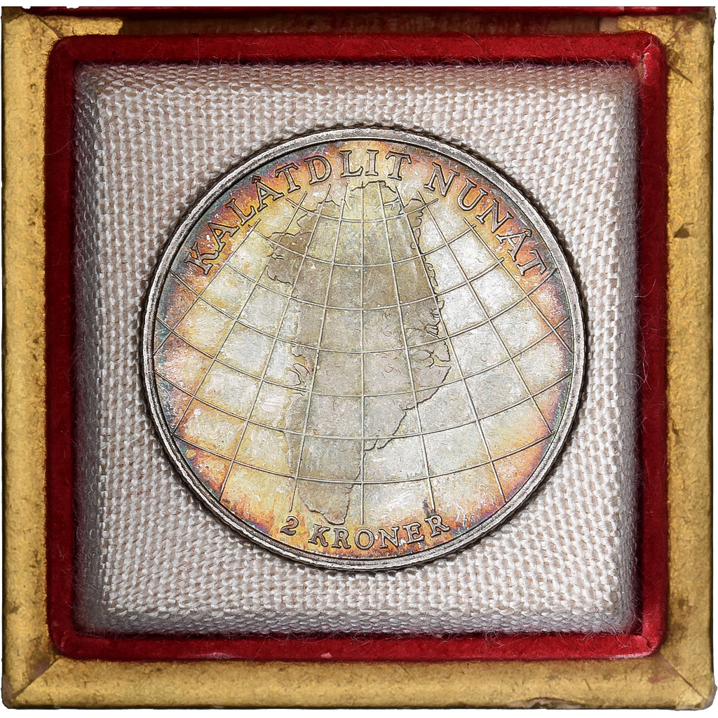 Dinamarca, Frederik IX, 2 Kroner, Greenland Campaign, 1953, Copenhagen, Prata