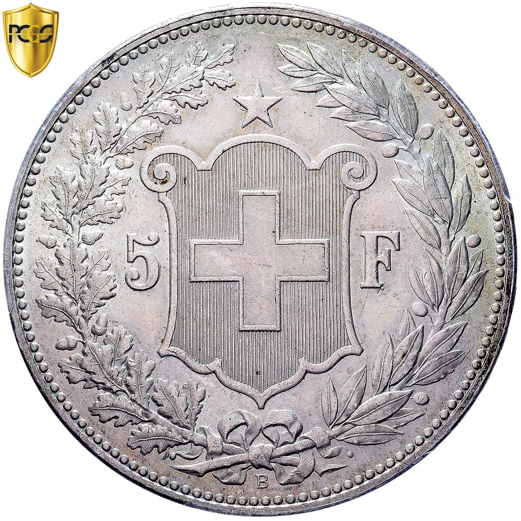 Suisse, Confédération Helvétique, 5 Francs, 1888, Bern, Argent, PCGS, Cleaned