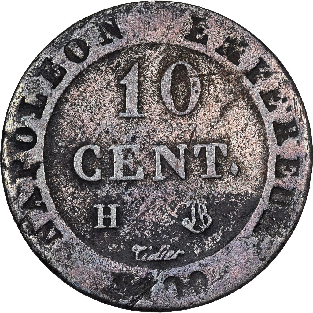 Frankrijk, Napoleon I, 10 Centimes, 1809, La Rochelle, Billon, FR+