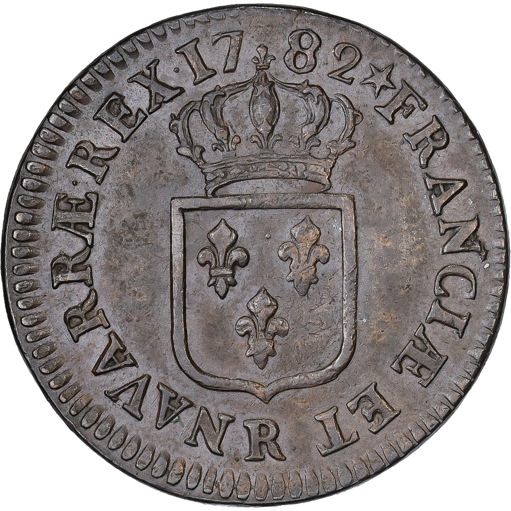 France, Louis XVI, Sol, 1782, Orléans, Cuivre, TTB+, Gadoury:350