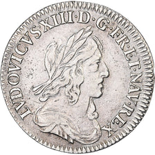 France, Louis XIII, 1/12 Ecu, 1643, Paris, rose, Silver, AU(50-53)