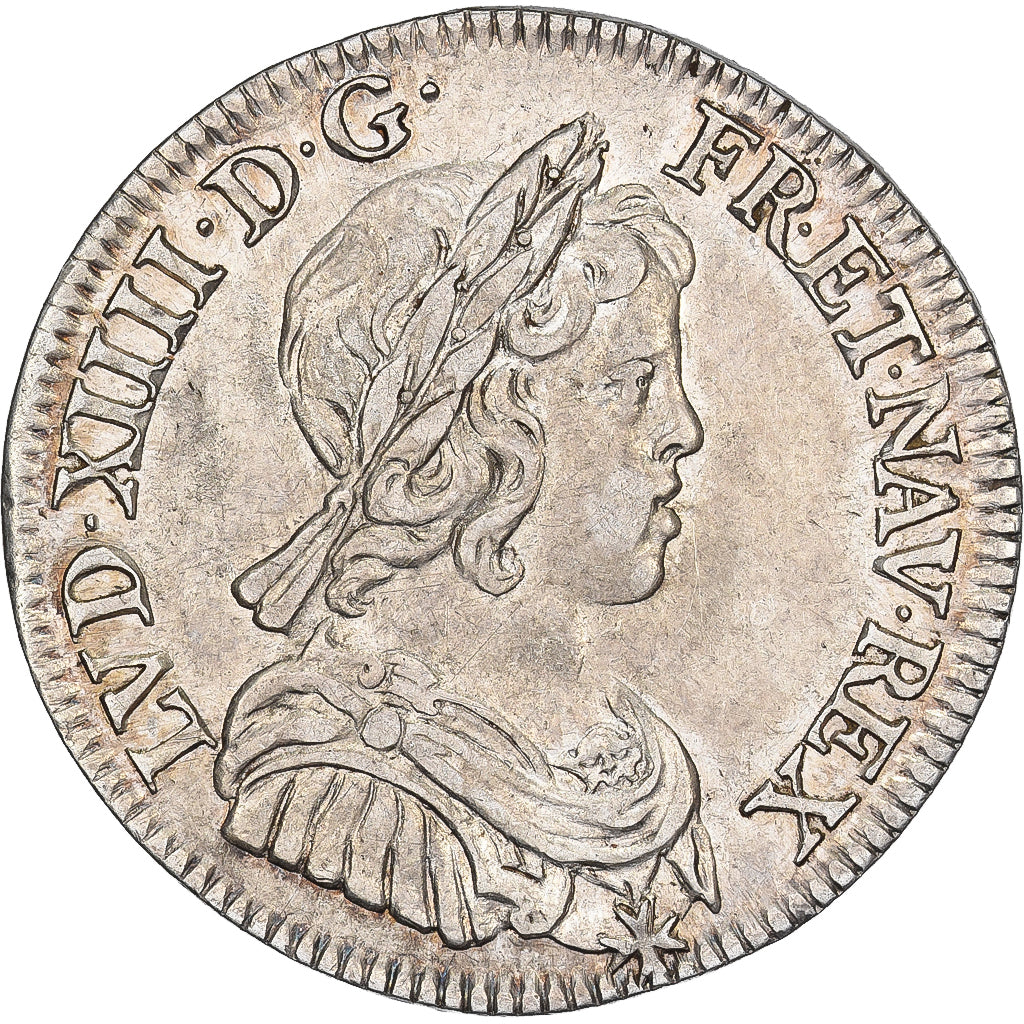 Frankreich, Louis XIV, 1/4 Écu à la mèche courte, 1643, Paris, Silber, SS+