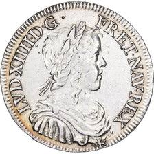 France, Louis XIV, 1/2 Écu à la mèche longue, 1649, Paris, Argent, TTB+
