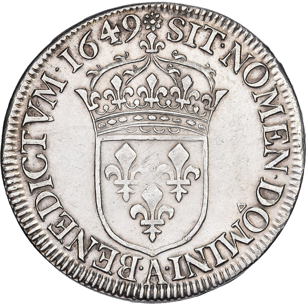 Francja, Louis XIV, 1/2 Écu à la mèche longue, 1649, Paris, Srebro