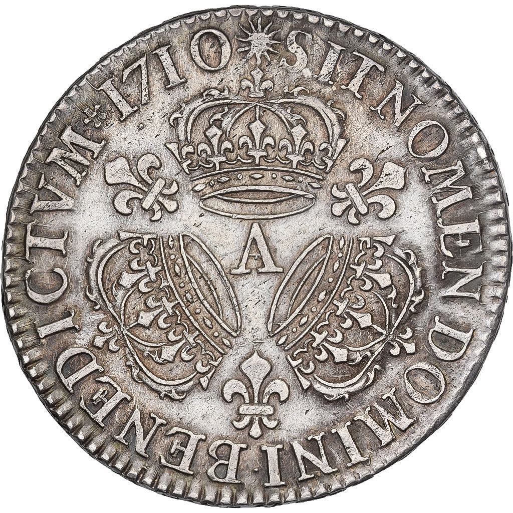 Frankreich, Louis XIV, 1/2 Ecu aux trois couronnes, 1710, Paris, Silber, SS+