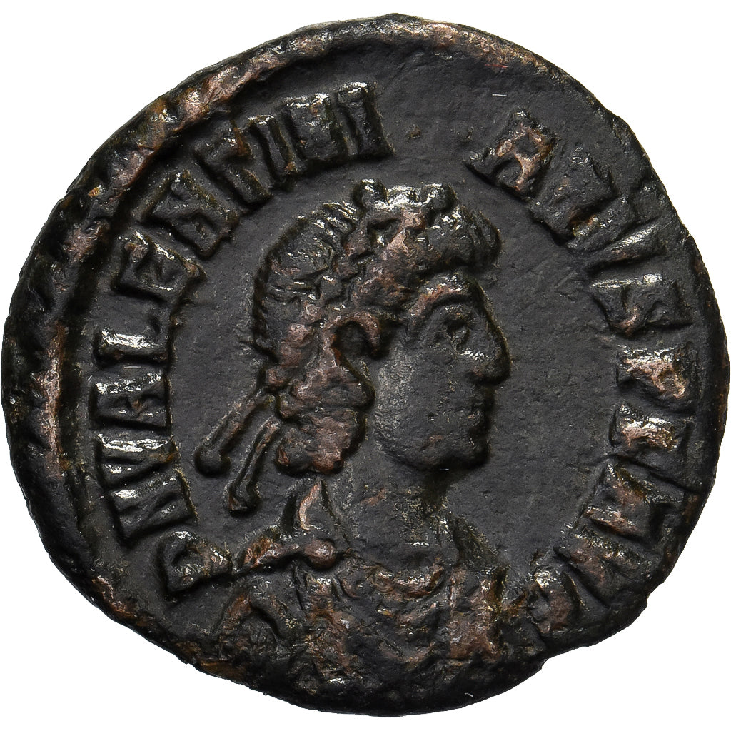 Valentinian II, Follis, 384-387, Siscia, Bronze, AU(50-53), RIC:39a